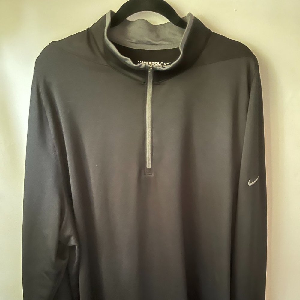 BLACK MENS NIKE GOLF 1/4 ZIP JACKET